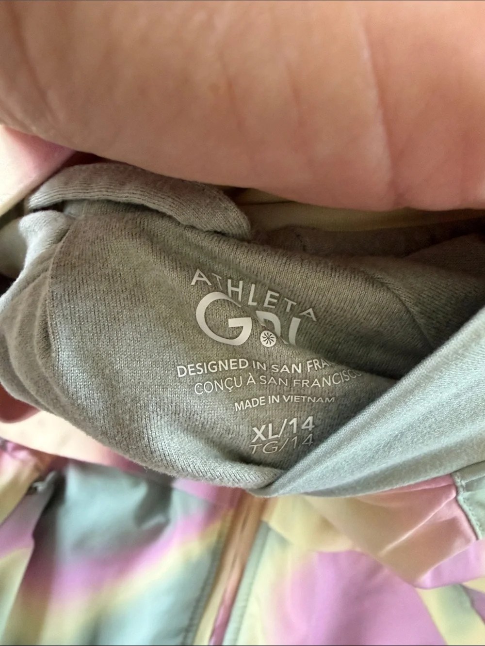 Athleta Girls' Pastel Tie-Dye Jean Jacket in Pink, Yellow & Green